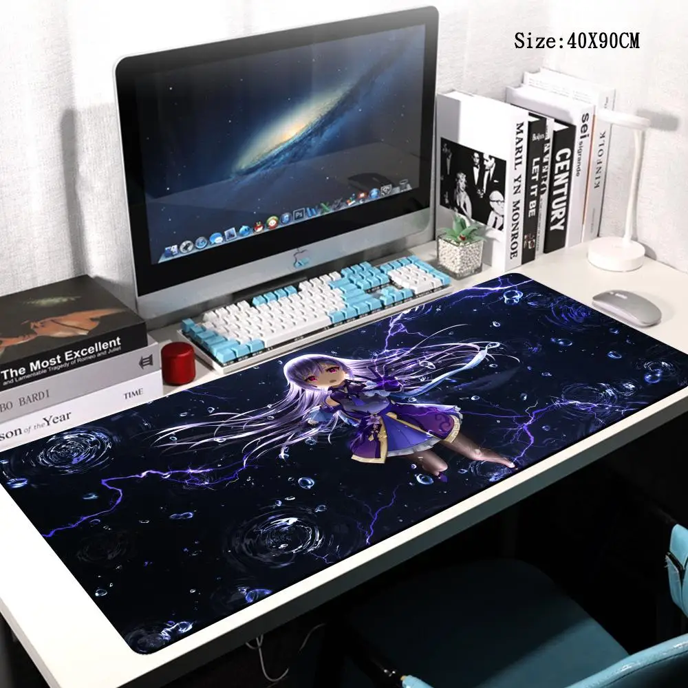 Genshin Impact Keqing Mousepad Large Gaming Mouse Pad LockEdge Thickened Computer Keyboard Table Desk Mat