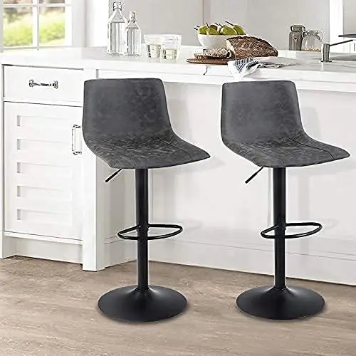 

ALPHA HOME Bar Stools Set of 2 with Back Adjustable Counter Height Bar Stools Armless Stool Chairs for Bars, Kitchen Island