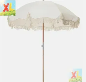 

Outdoor tassel umbrella garden solid wood customized courtyard umbrella adjustable