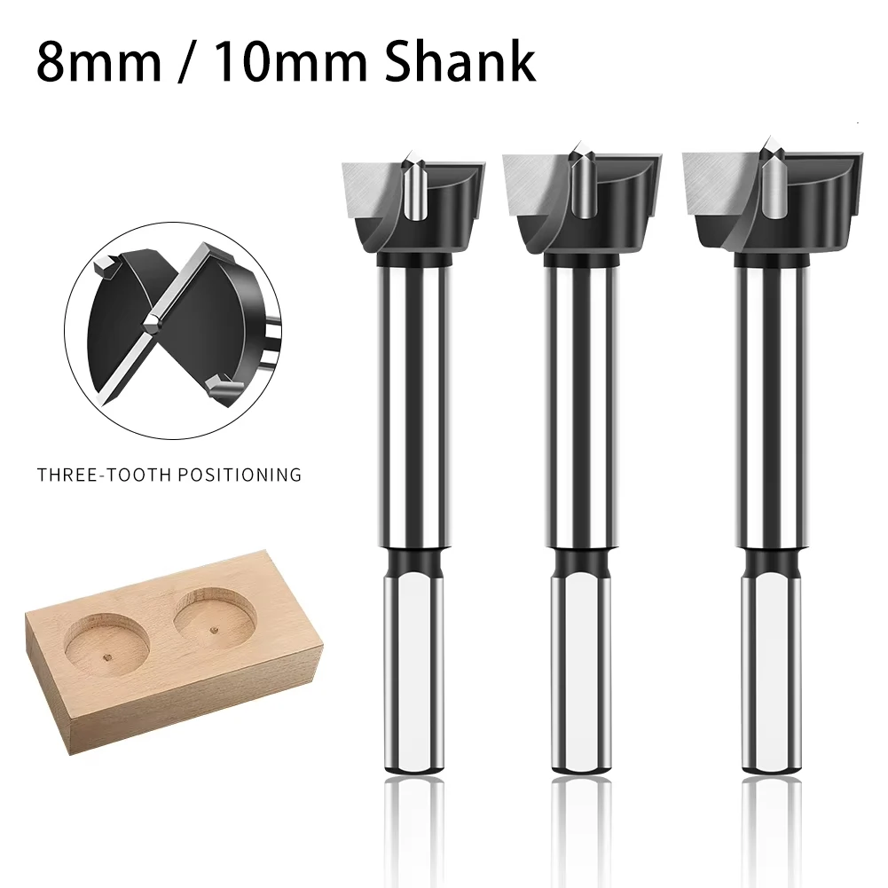 

8mm 10mm Triangle Shank Carbide Wood Forstner Drill Bit 12-60mm Diameter Woodworking Hole Opener For Hinge Installation
