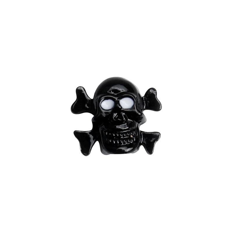 10PCS Simple Black White Halloween Skull Pumpkin Head Spider Ghost Witch Alloy Nail Art Rhinestones Decorations Manicure Charms
