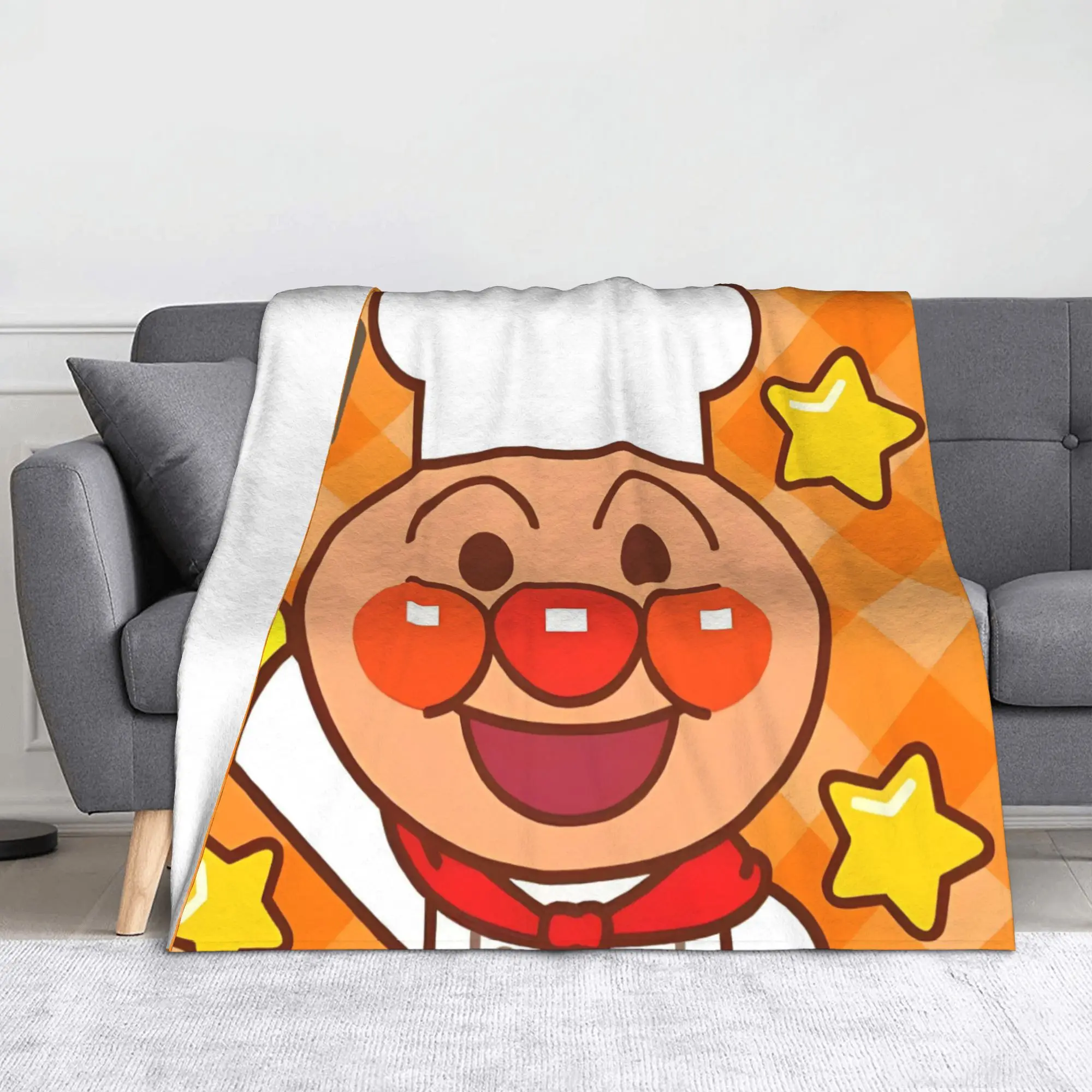A-Anpan-Mans-Manta de dibujos animados de Anime, manta ligera multifunción de franela para todas las estaciones, para ropa de cama, sofá