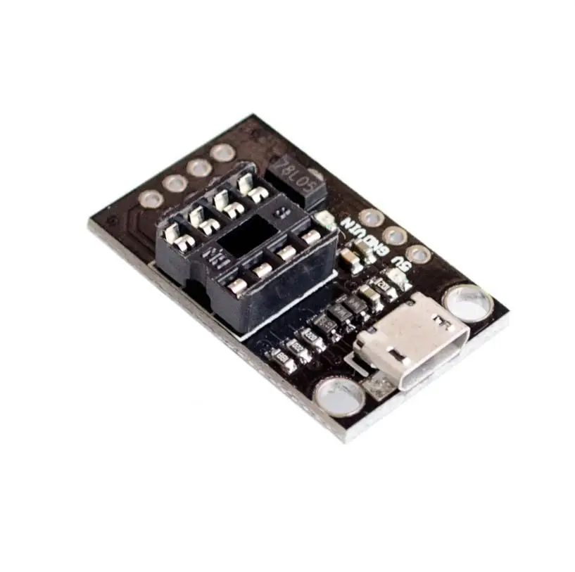 Pluggable Development Board For ATtiny13A/ATtiny25/ATtiny45/ATtiny85 Programming Editor Micro Usb Power Connector