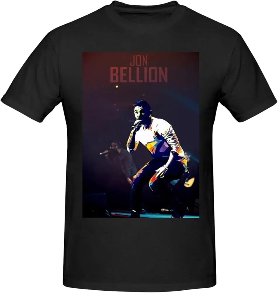 Jon Music Bellion Shirt for Man Fashion Soft Breathable Cotton Short Sleeve T-Shirts Classics Casual Crew Neck Tees Black