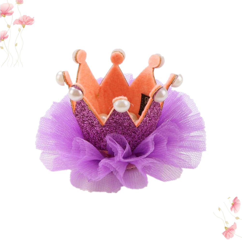 

Dog Crown Soft Material Adjustable Clip Birthday Party Hat Purple Color Fits Chihuahua Yorkie Maltese Beagle Pekingese