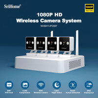 Srihome Wireless CCTV System 1080P WiFi Camera Kit IP Cameras With Security Audio 8CH NVR Video Surveillance Set H.265