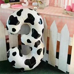 40 Polegada Cow Print Number Balloons 1-9 Figura Grande Hélio Ballon Holy Cow Im Um aniversário Cowgirl Theme Party Decor DIY Supplies