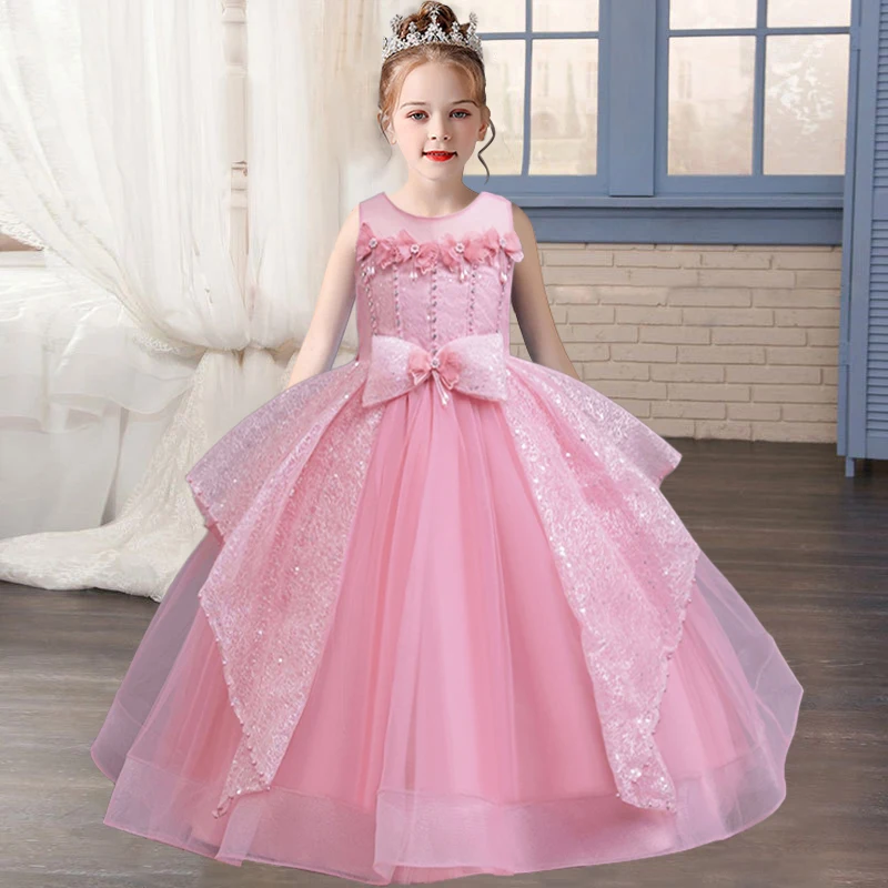 nouvelle-robe-pour-enfants-robe-de-princesse-pour-fille-robe-de-fete-d'anniversaire-a-fleurs-manches-bouffantes-dentelle-robe-de-soiree-formelle-pour-fille-robe-de-noel