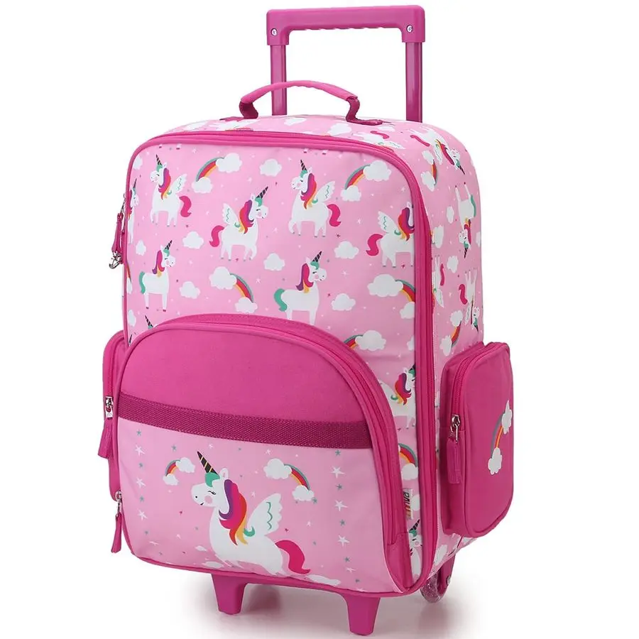 

Luggage with Wheels for Boys Girls, Cute Travel Carry On Suitcase for Children Toddlers Classic Rolling Luggage with Large Front
