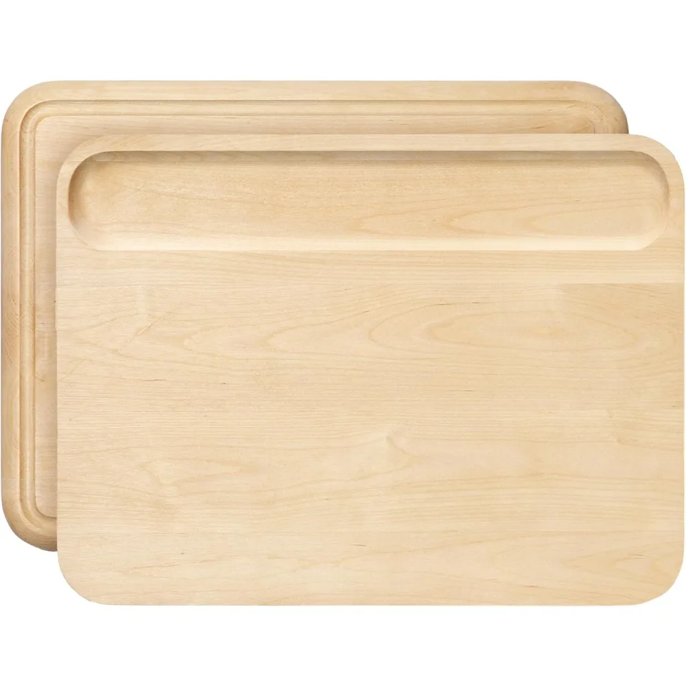

Medium Double-Sided Birch Wood Cutting Board - 14 x 10 Inches - FSC Certified and Food-Safe