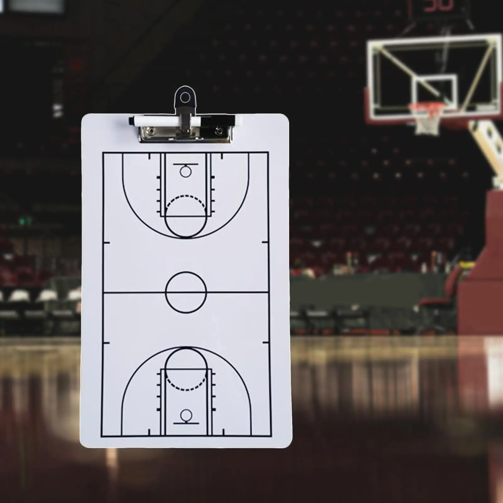 

Basketball Coaching Board Training Aid with Pen Erase Coaches Clipboard