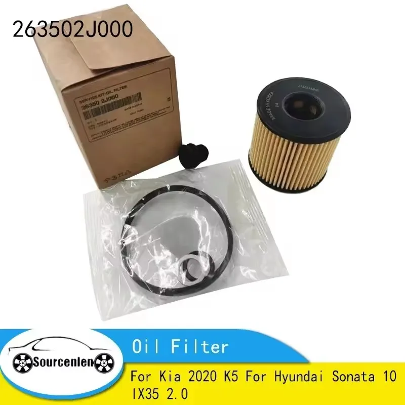 

Элемент масляного фильтра подходит для Kia 2020 K5 для Hyundai Sonata 10 IX35 2,0 OEM NO 26350-2J000 26320-2J000 263502J000 263202J000