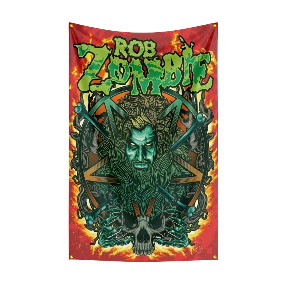 3x5 Ft Singer R-Rob Zombies Flag Polyester Digital Printing Banner for Bedroom Wall Art Out Door Tapestry Decoration