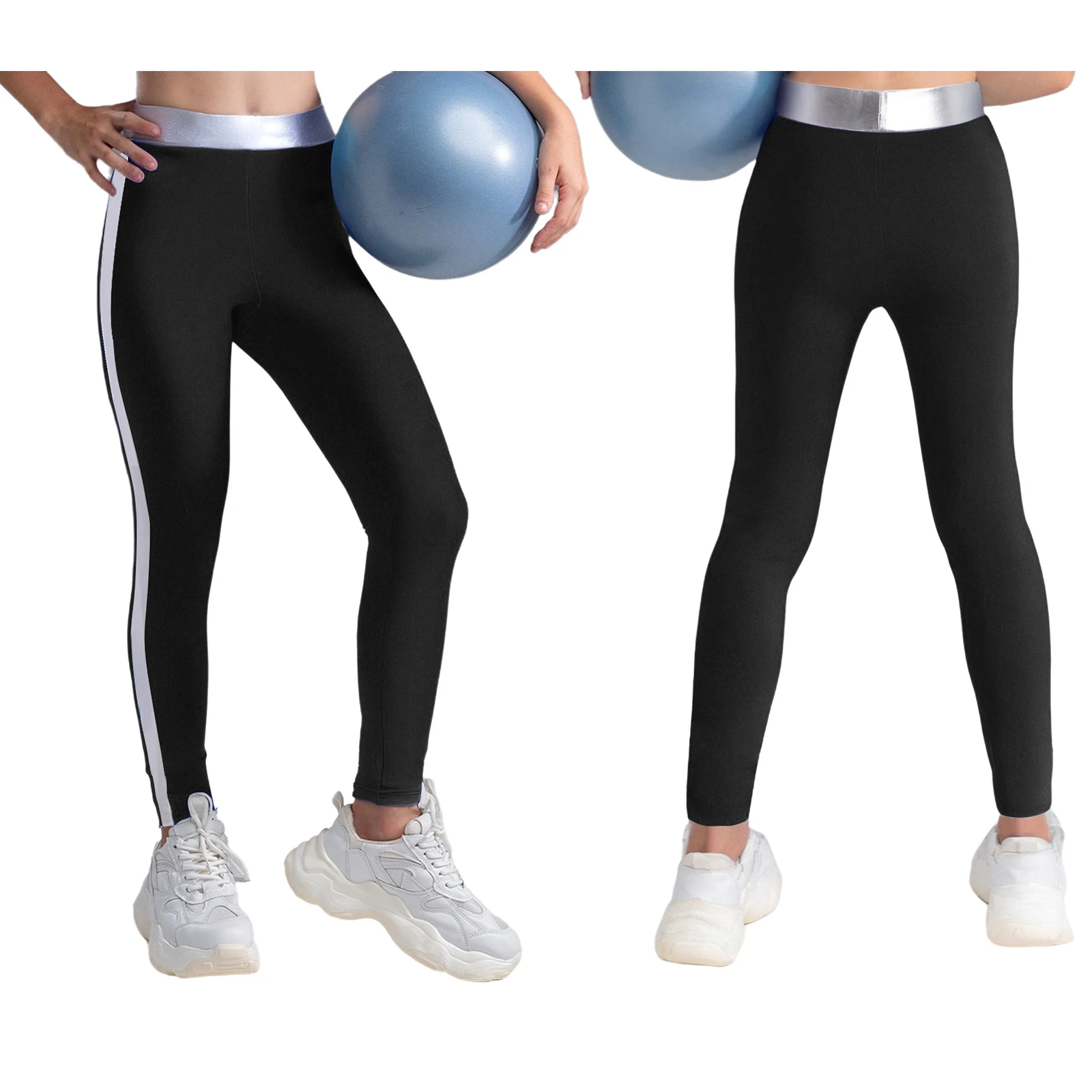 สาวเยาวชน Breathable โยคะบัลเล่ต์ชุดยิมนาสติกแขนกุด Contrast สี Leotard + กางเกงสําหรับฝึกซ้อมประสิทธิภาพการแข่งขัน