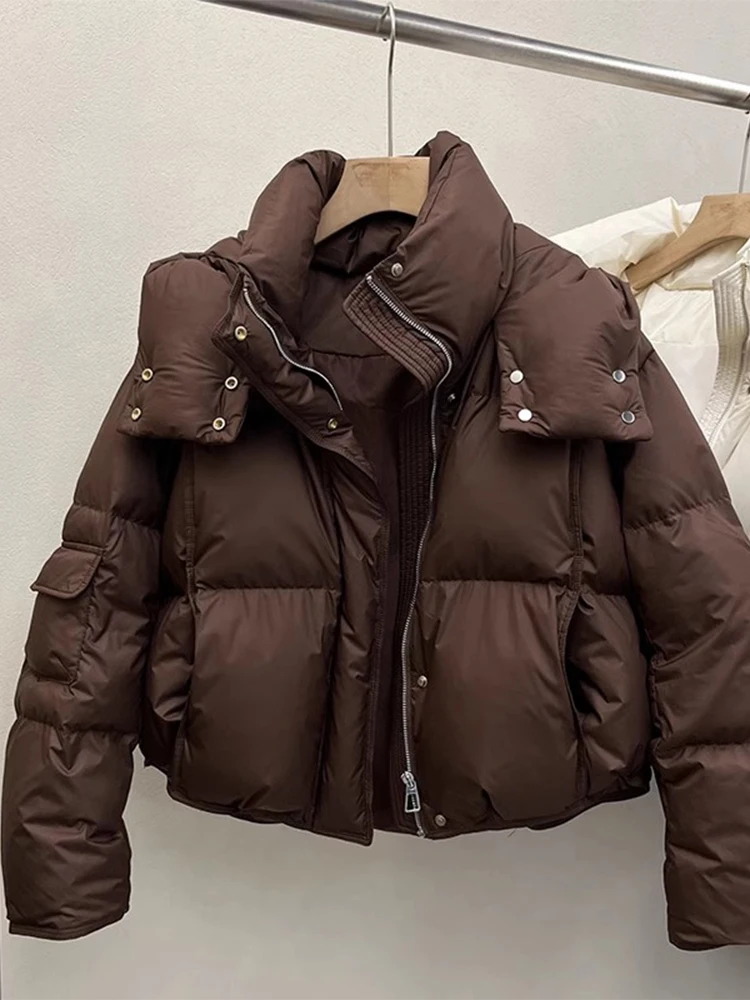 Damen Weinrote Parka-Jacke, Mantel, modisch, warm, langärmelig, Hoodies, Mantel, Vintage, Harajuku, gepolsterte Jacke, Winter, 2000er-Jahre-Kleidung