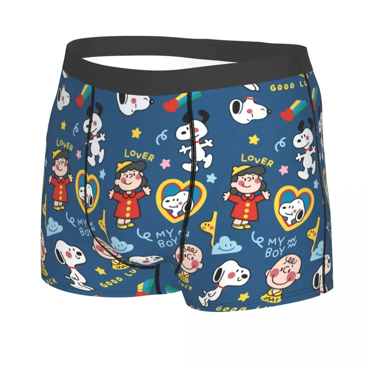 Moda Personalizada Amendoim Grupo De Amigos S-Snoopys Boxers, Shorts Calcinhas, Cuecas Masculinas, Cuecas Respiráveis, Roupa Interior