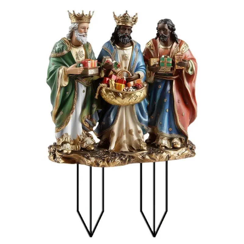 

Christmas Religious Garden Stakes 2D Nativity Scene Yard Art Garden Stakes Christmas Supplies Wear-Resistant Waterproof Pathway