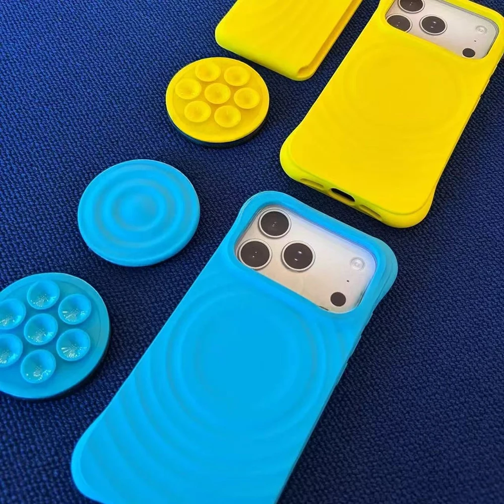 Candy Color Wave Pattern Magnetic Phone Case Cover for IPhon