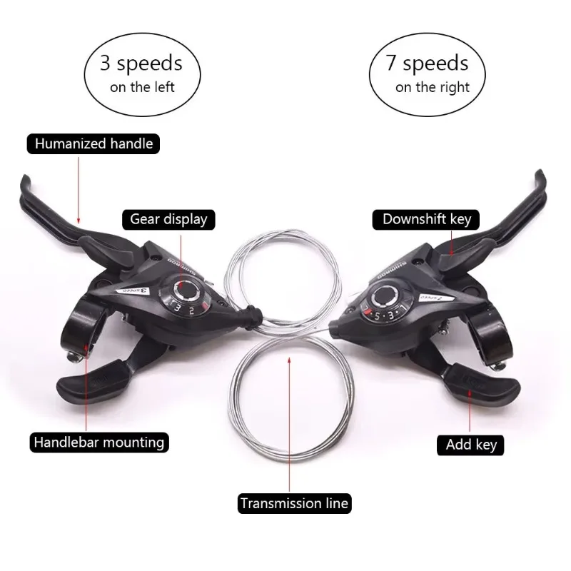 Mountain Bike Aluminum Alloy Integrated Digital Transmission 21 Speed Speed Speed Control Brake Handle Brake Riding Equipment