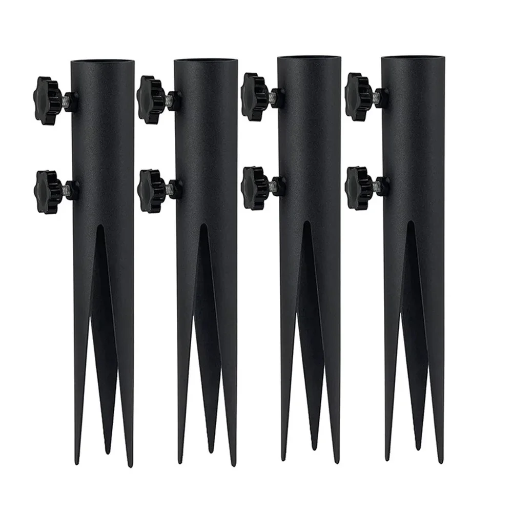 4Pcs Steel Torch Stakes Garden Stakes For Lights Metal Ground Spikes Stakes  Outdoor Light Solar Ground -Plug Garden Lights