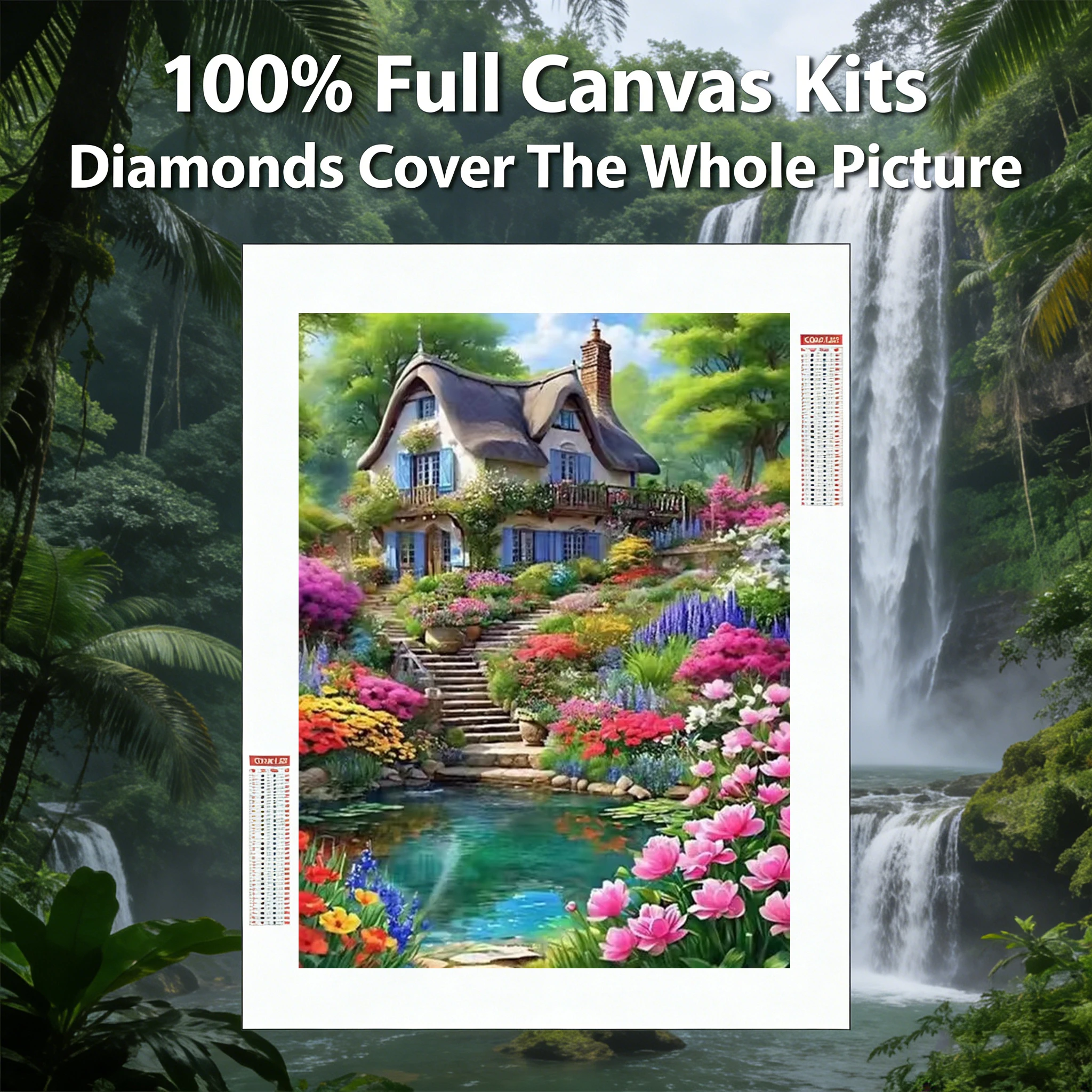 AZQSD Diamant-Mosaik, neues Haus, Landschaft, Kunsthandwerk, Strass-Bilder, Malerei, Rosenblume, Heimdekorationsartikel