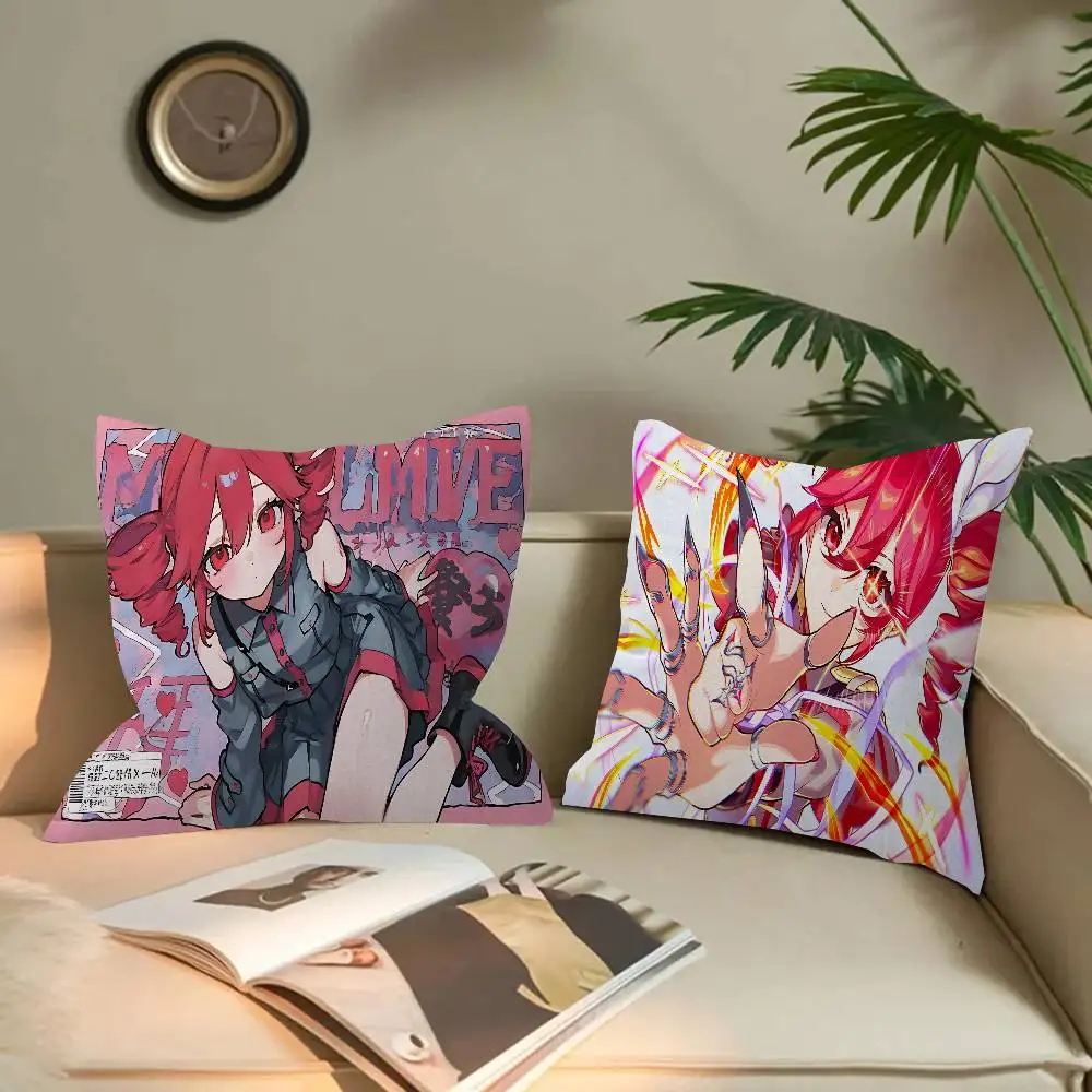 Popular Singer Kasane Teto Anime Cushion Cover Pillowcase Upholstery Sofa Throw Pillow Home Decor Pillowcas