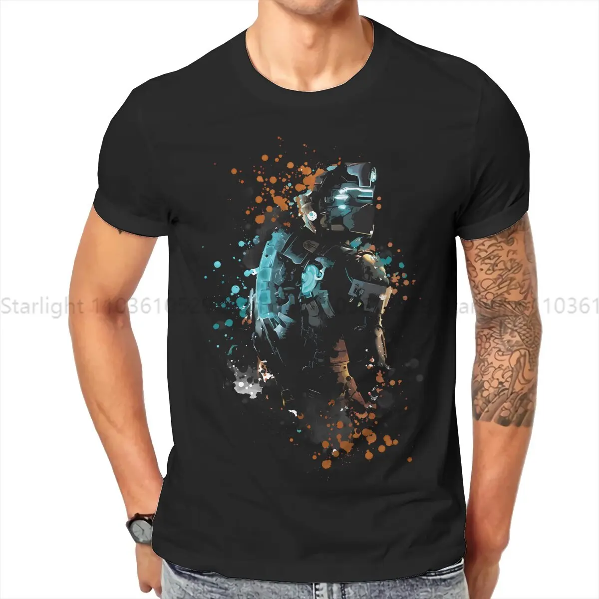 Dead Space TShirt Dark Splatter Elegant T Shirt Oversized Men Clothes New Design