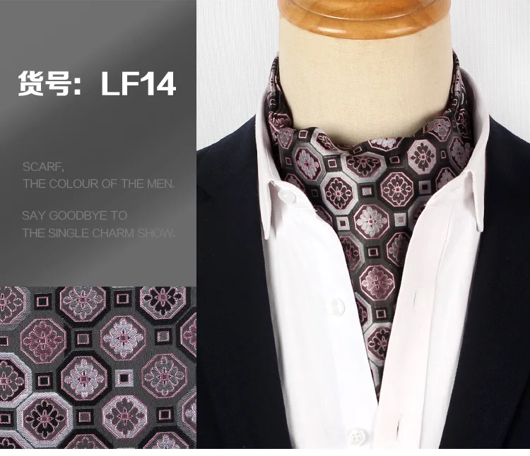 Jacquard Blumen Paisley Cashew Krawatte Hochzeit formale Krawatte Ascot Scrunch selbst britischen Gentleman Polyester Krawatte für Männer Luxus – Detail 15