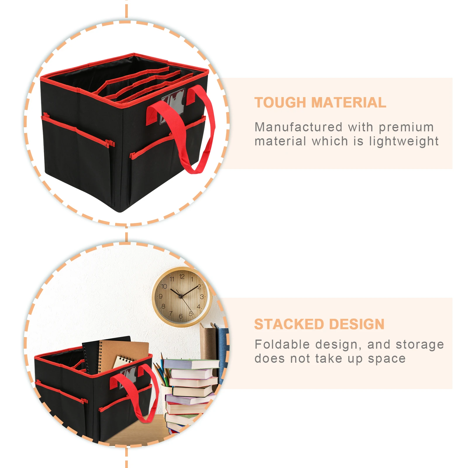 

Stationery Storage Bag Foldable Design 8 Pockets Business Card Slot Lightweight Portable for Teaching Aids Creative Storage Bag