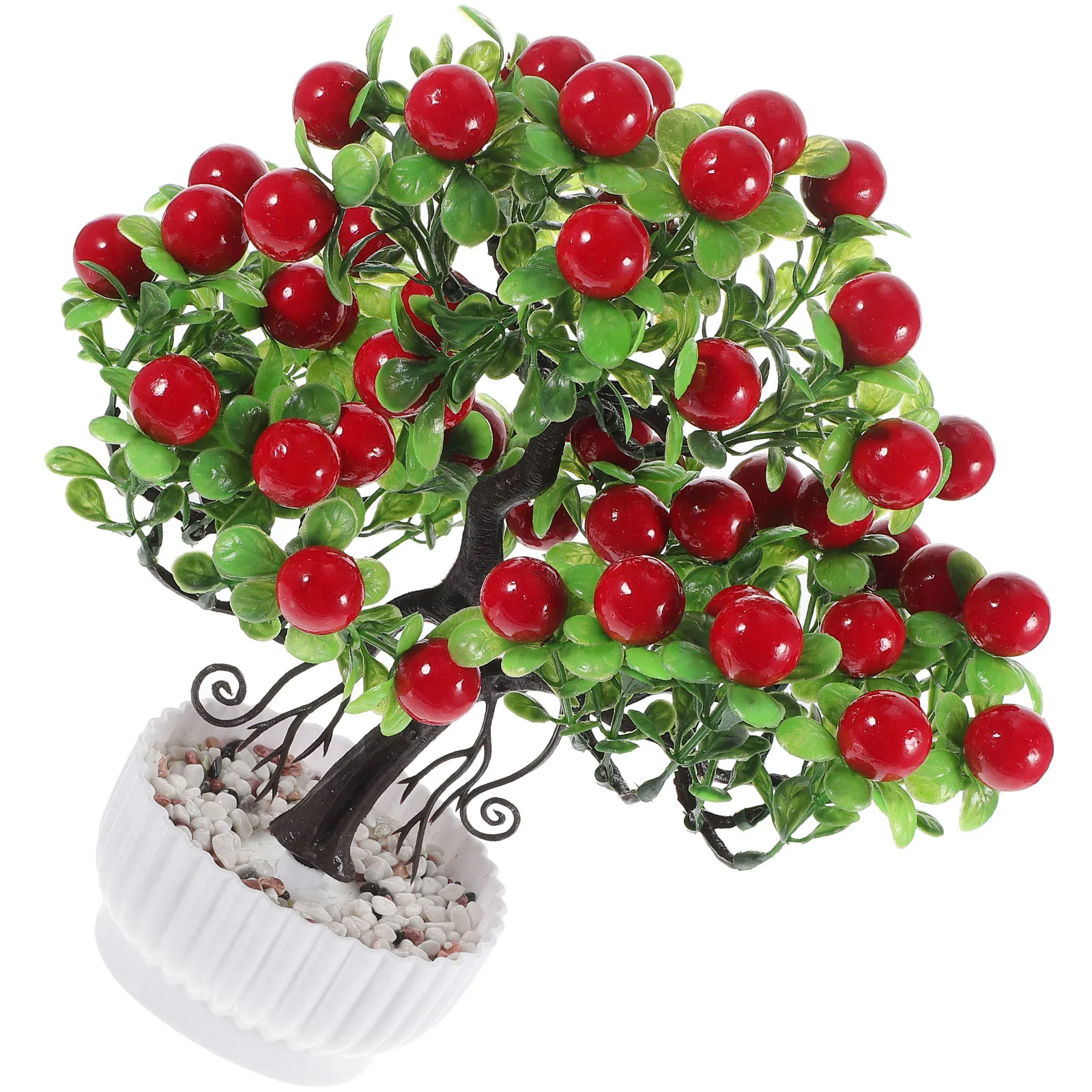 

Simulated Fruit Green Plant Artificial Bonsai Fake Small Desk Decor Home Ornament Easy Maintenance Plant Adornments