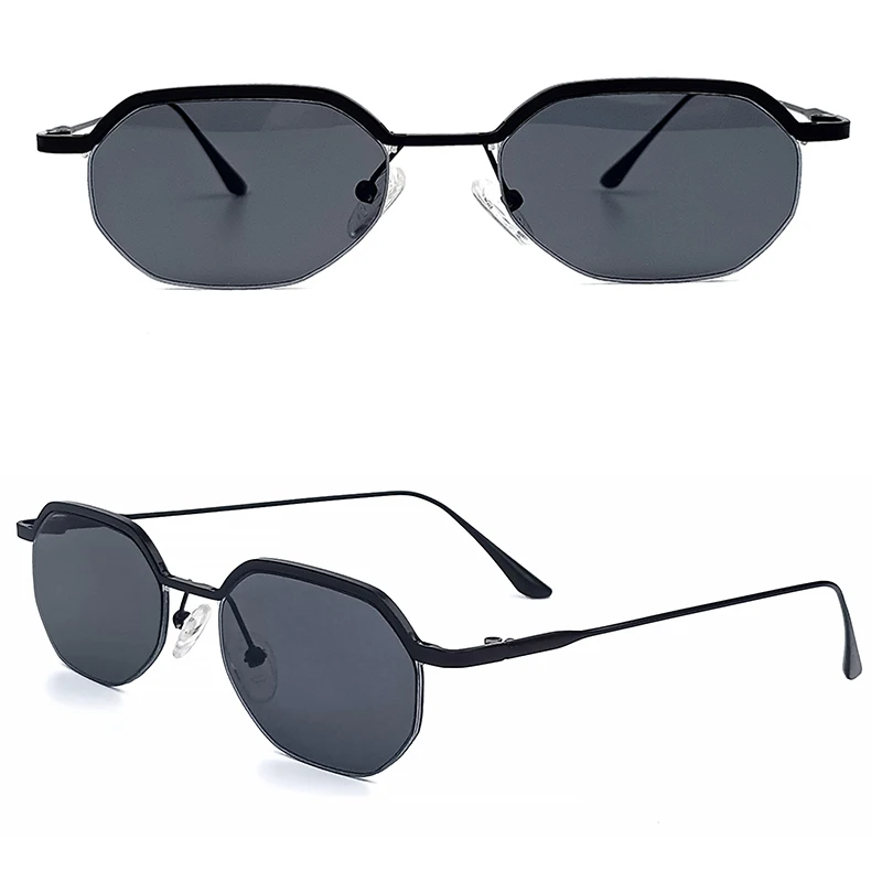 HBK-Óculos de sol retrô com armação pequena para homens e mulheres, lentes poligonais, viagens, óculos de festa, estilo verão, novos