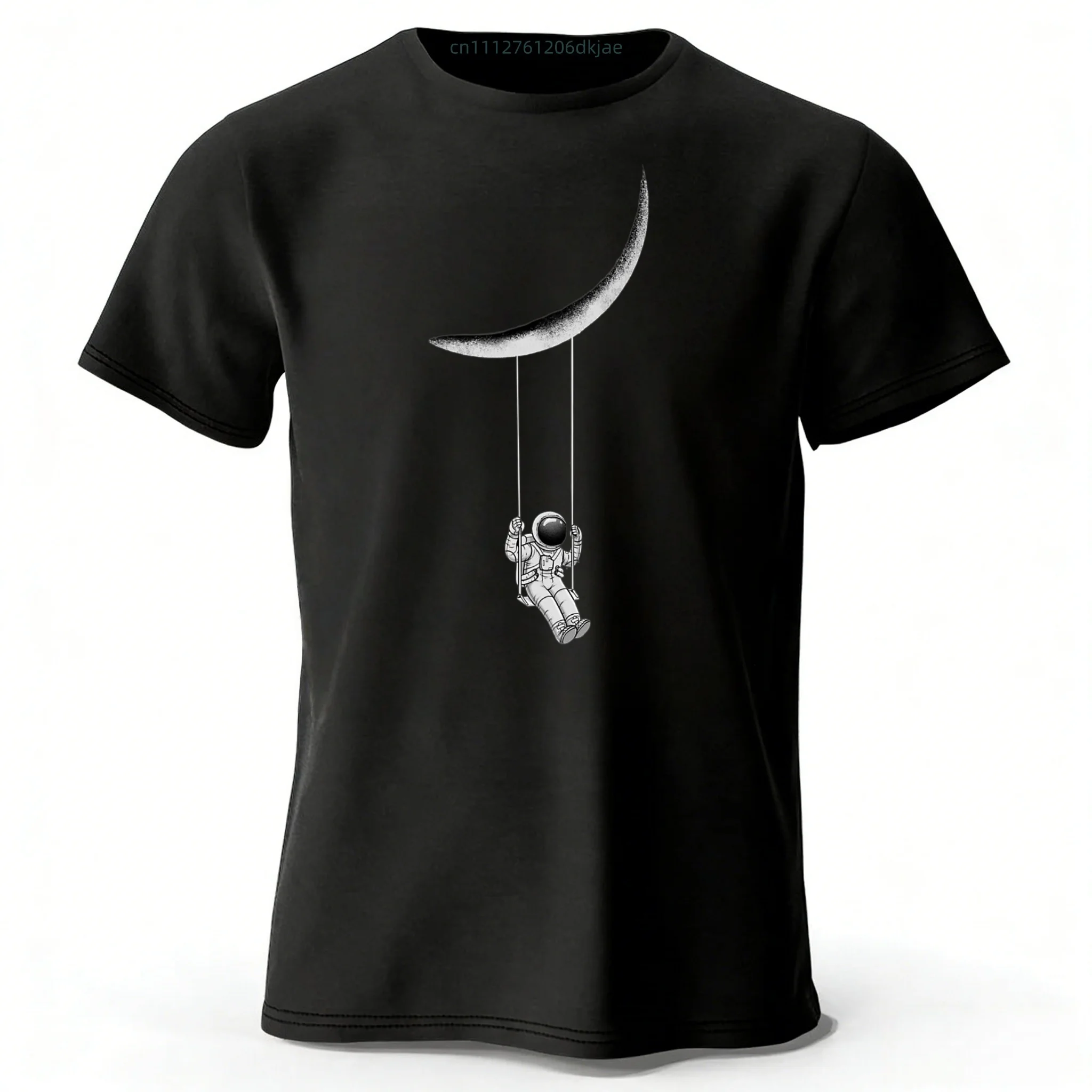 Men's Innovative Astronaut Short Sleeved Summer Street Trend New Plus Size Top Loose and Fashionable Quick Drying Casual T-shirt