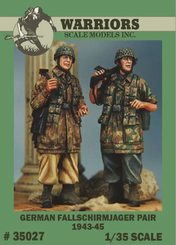 1/35 German Fallschirmjager Pair 1943-45 (2 Resin Figures/Set,no base) WARRIORS #35027