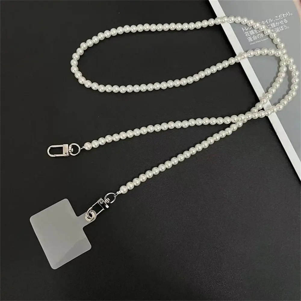 Wisiorek pasek na nadgarstek Anti-lost For etui na telefon Pearl pasek długie perłowe smycz smycz na telefon komórkowy telefon Crossbody łańcuch — zdjęcie 6