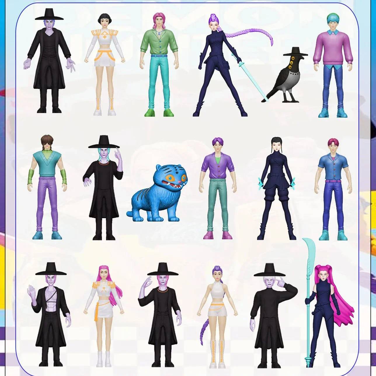 جديد شيطان الصيادين أنيمي الشكل اللعب لطيف البلاستيكية عمل الشكل Derpys النمر رومي ميرا زوي كس تمثال دمية المشجعين هدية