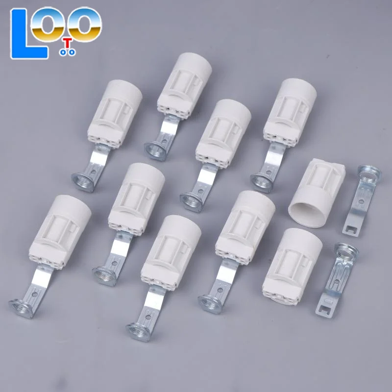 10 шт. цоколь для канделябры E14, кронштейн, держатель лампы, цоколь освещения, патроны из цинкового сплава, держатель лампы с кронштейном для хрустальных ламп