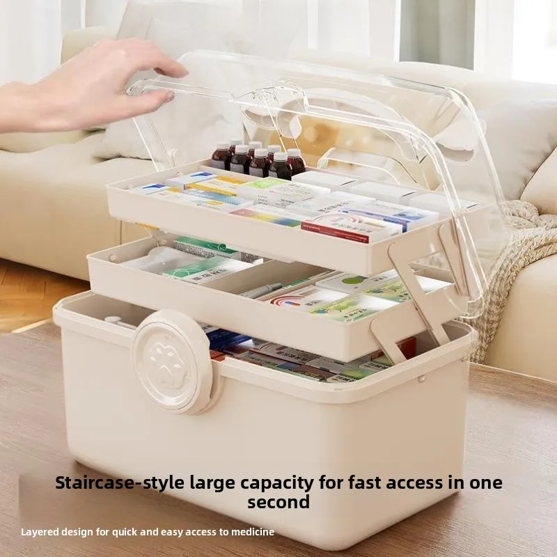 

Large Capaci Portable Toolbox for Children Home Use Watercolor Painting Calliaphy Ding Multi-layer Storage Box