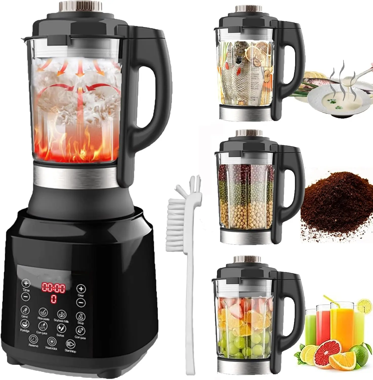^For Countertop Food Blender,Hot Soup Maker,High-Speed Kitchen Food Processor with 9 One Touch Programs,12H