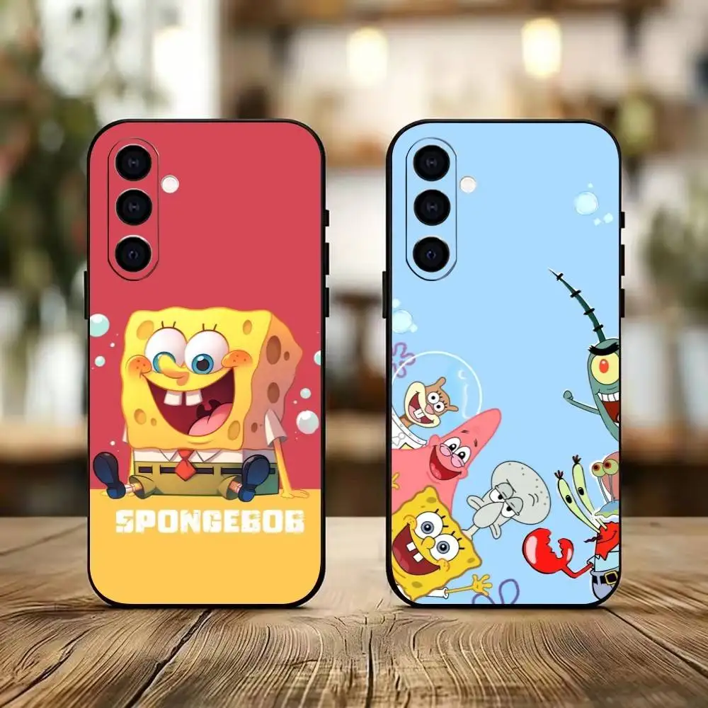 S-SpongeBob Baby  Phone Case Black Silicone Soft For Samsung Galaxy A73,A72,A71,A70,A53,A52,A51