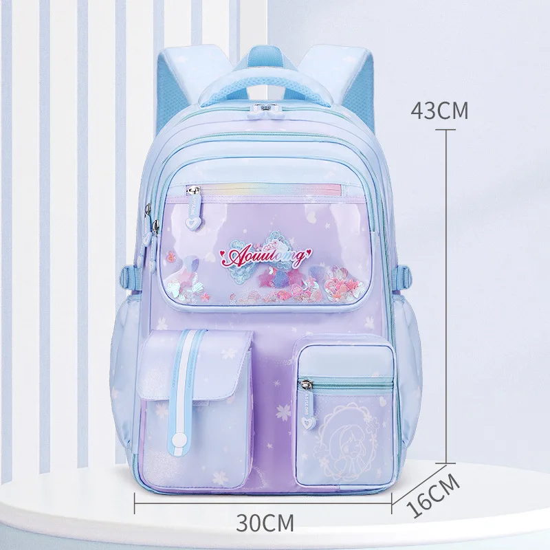 Imagem -06 - Princesa Frigorífico Porta Mochila Spine Protector School Book Shoulder Bags Bonito Schoolbag para Estudantes Meninas e Crianças Novo 2024