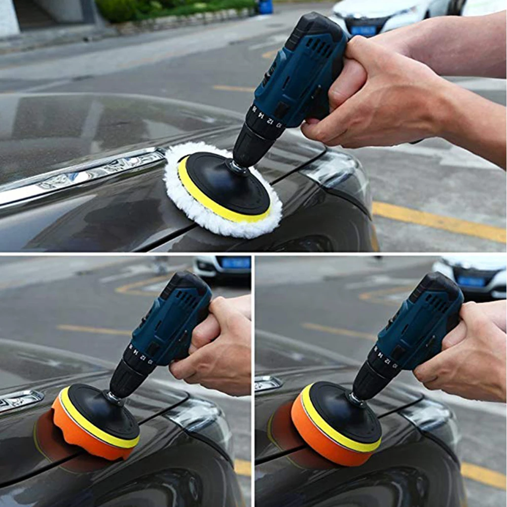 3 Inch Sponge Polisher Waxing Pads Buffing Cleaning Set for Polish Buffer Drill Wheel Car Polishing Removes Scratches Kit