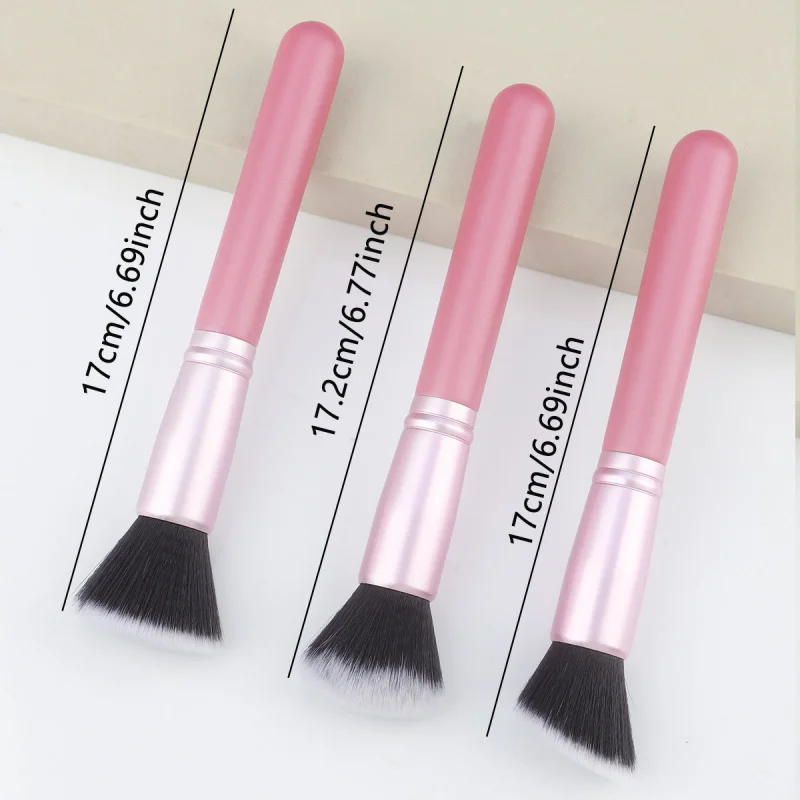 Fronteira única nova multifuncional plana fundação escova contorno escova blush escova de cerdas macias pó solto escova maquiagem