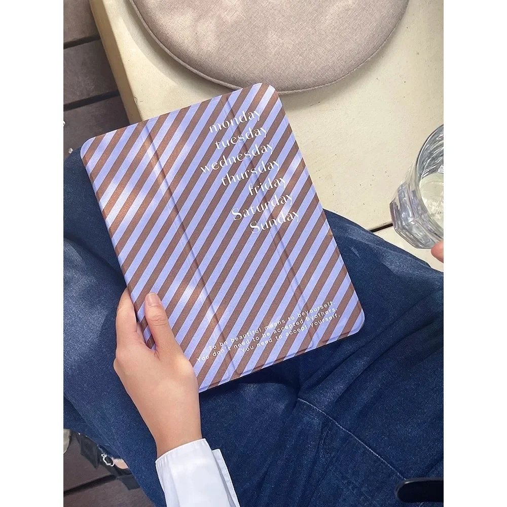 CHILL Purple stripes  tri-fold TABLET CASE FOR iPad pro10/11-In2020/6th/7th /8th /Air 3rd/Air 4th/9thGen/Air5thGen2022/Air 11