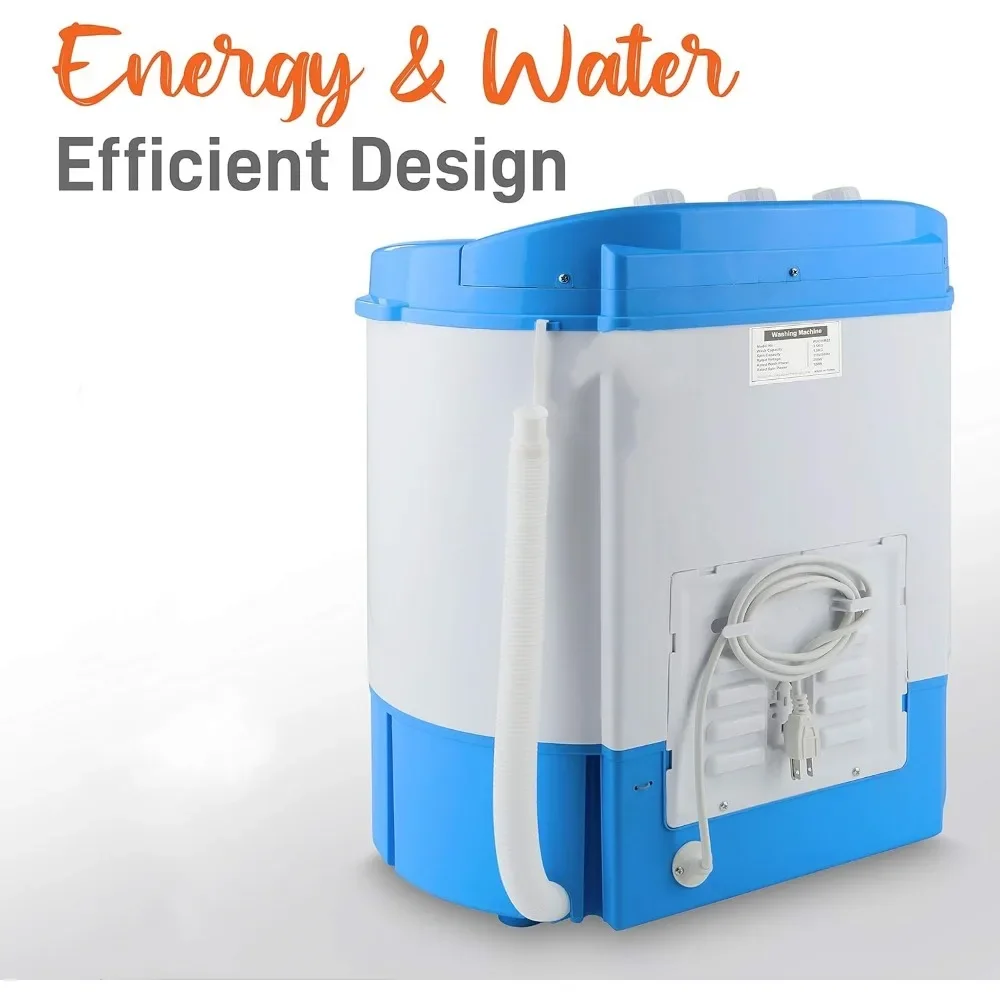 Portable 2-in-1 Washing Machine& Spin-Dryer-Convenient Top-Loading, Energy& Water Efficient Design, 2 FT Drainage Hose