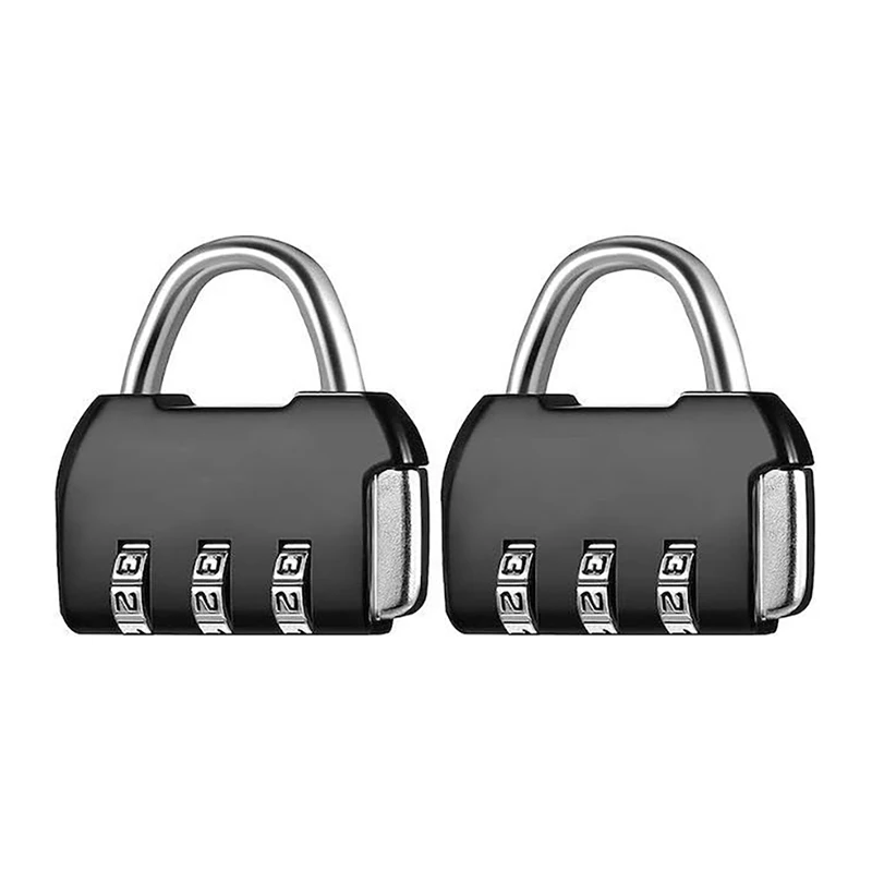 Combination Lock 3 Digit Padlock Resettable Waterproof for School Gym Suitcases Locker Luggage Briefcases Computer Bags US507