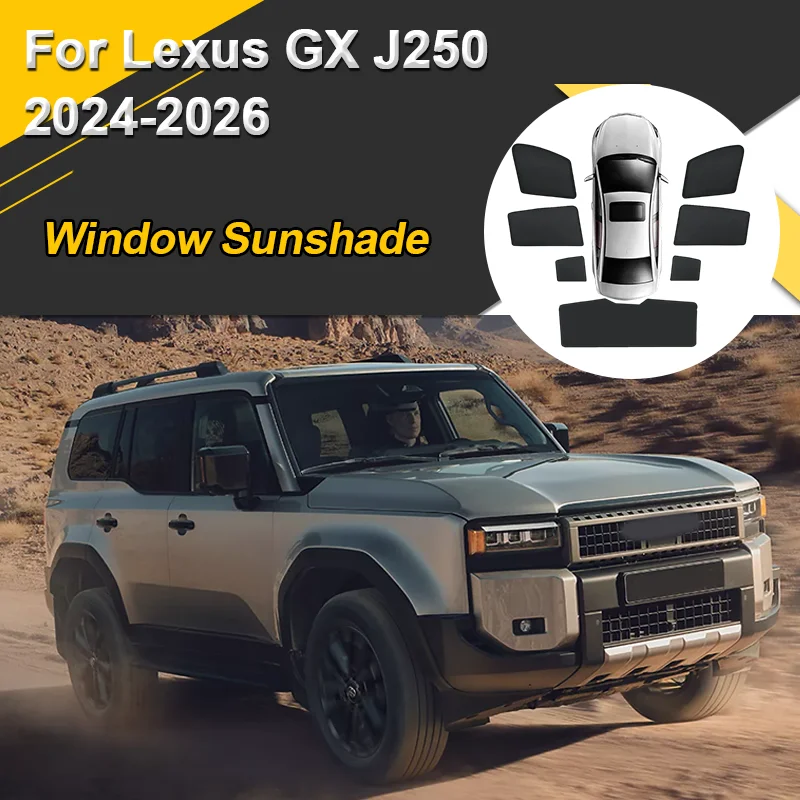 

Car Sun Shades For Toyota Land Cruiser Prado 250 Lexus GX J250 2024-2026 Magnetic Heat insulation Window Mesh Visor Accessories