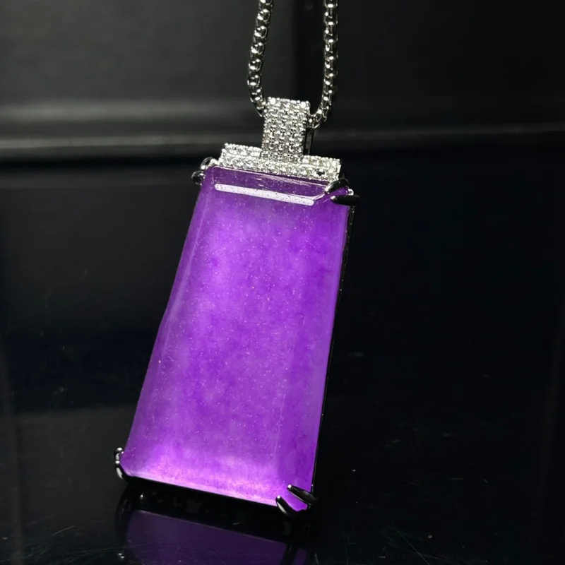 

Natural purple jade Perfect Ice Jadeite Carved AA Pendant&Necklace Certified