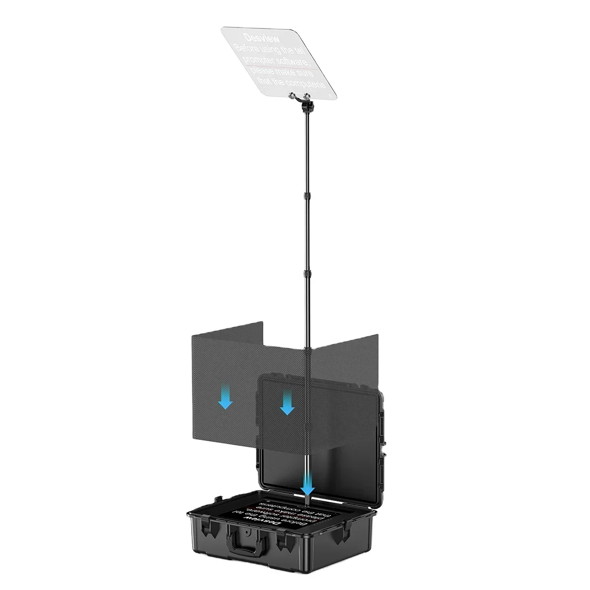 Teleprompter presidencial Tp300 de 19" com controle remoto, estojo rígido e software