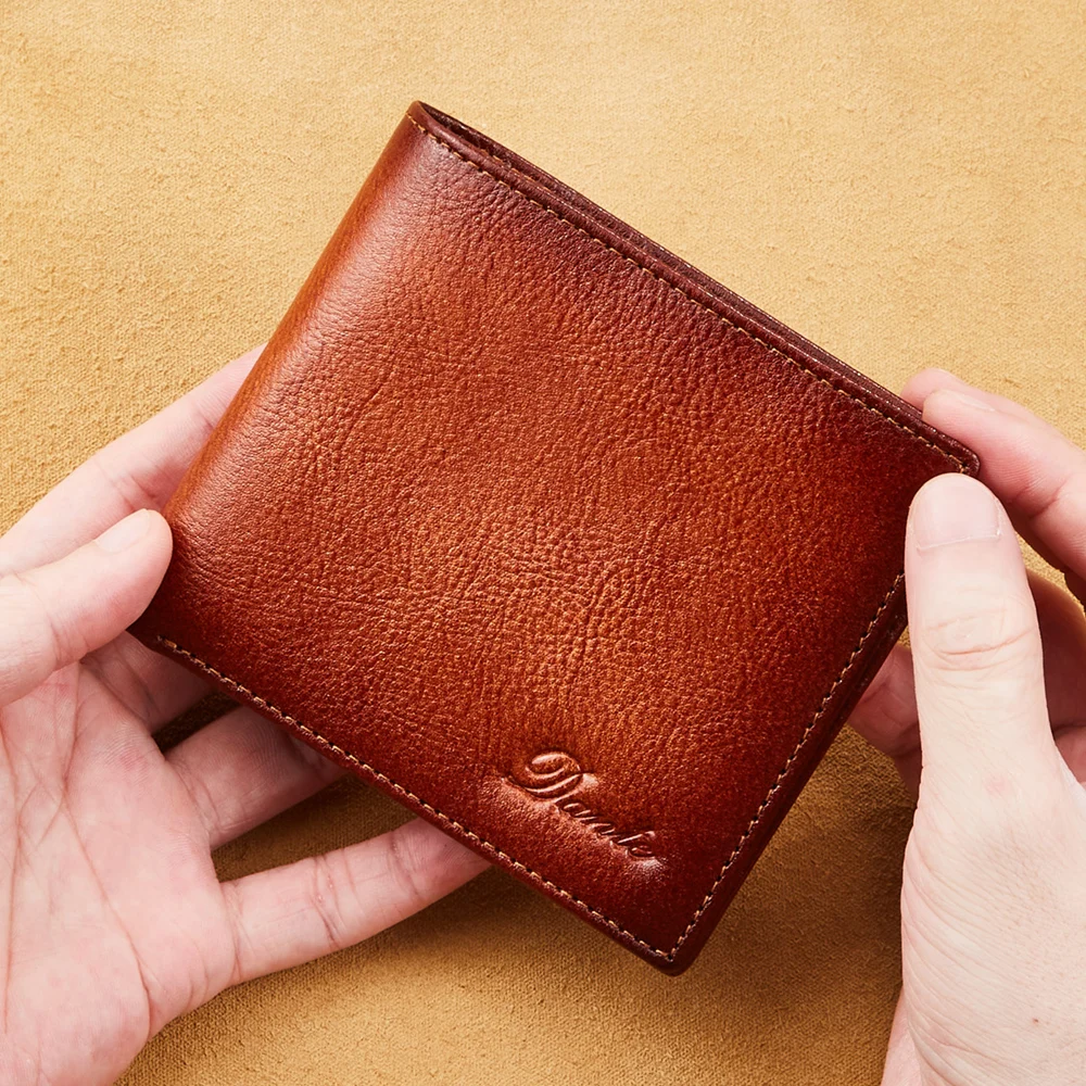 

2025 New Leather Men's Wallet with Top Layer Cowhide and Adult Luxury Brand Anti-theft Card Swiping RFID Genuine Leather Wallet