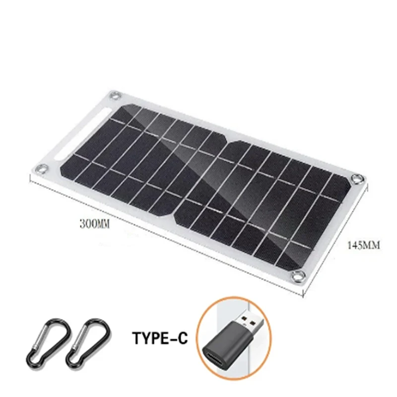 Imagem -04 - Painel Solar Portátil com Mosquetão e Adaptador Tipo-c 30w Usb Adequado para Out Door Montanhismo Camping e Caminhadas